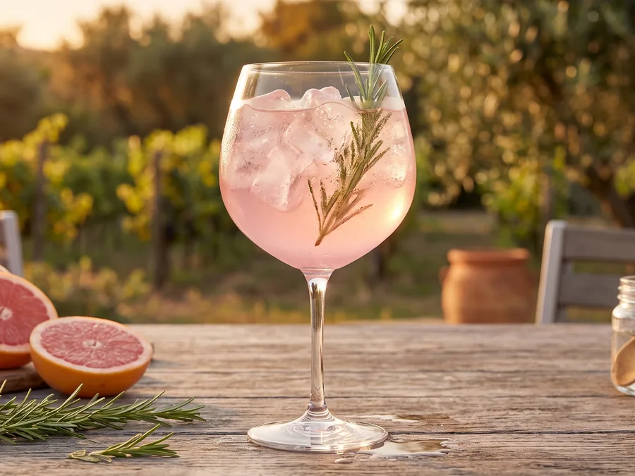 Cocktail pamplemousse-romarin
