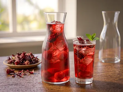 Infusion glacée à l'hibiscus