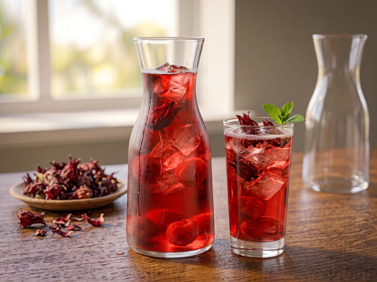 Infusion glacée à l'hibiscus