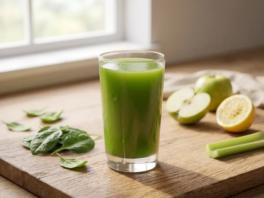 Jus vert épinards, pomme et citron