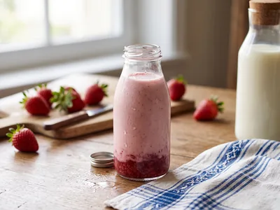 Lait ribot à la fraise