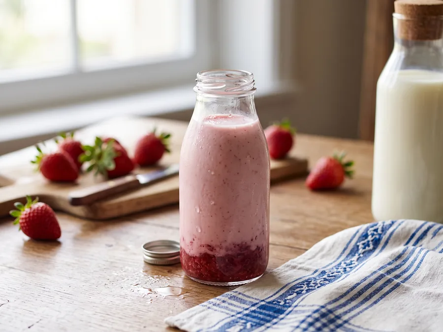 Lait ribot à la fraise