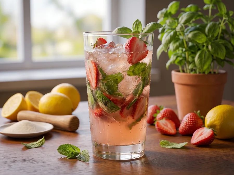 Limonade fraise-basilic