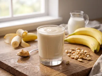 Smoothie banane et beurre de cacahuète