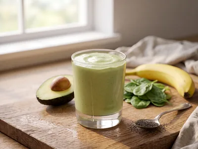 Smoothie vert avocat-épinards