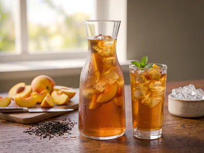 Thé glacé à la pêche