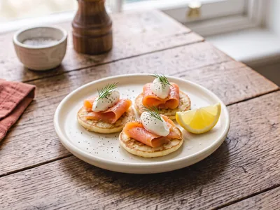 Blinis et saumon fumé