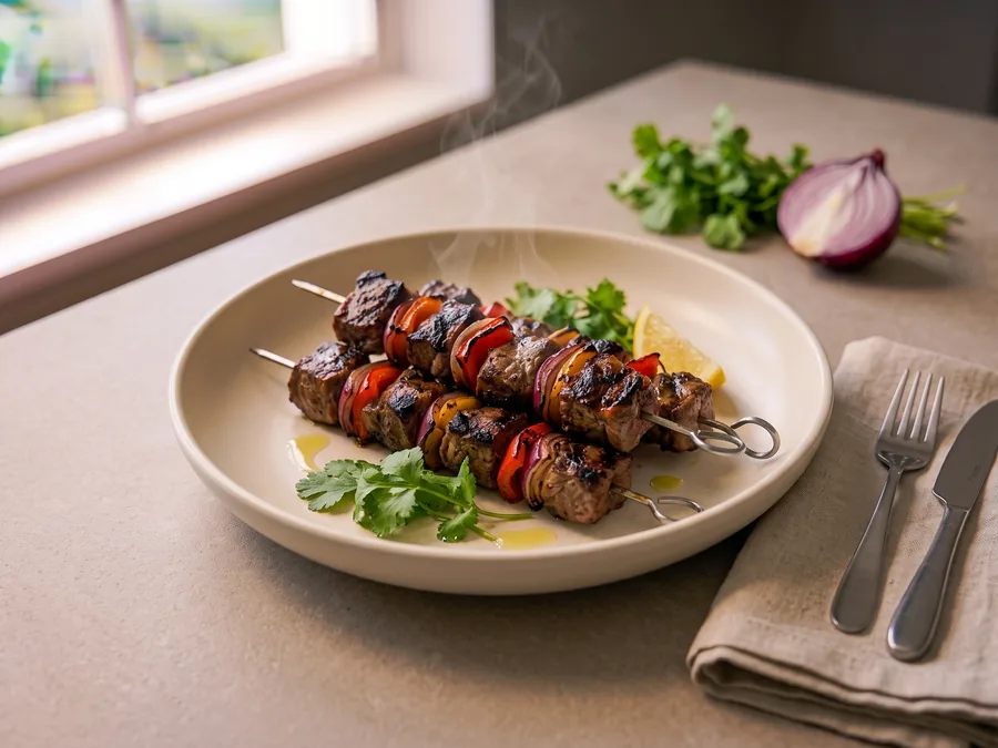 Brochettes d'agneau marinées
