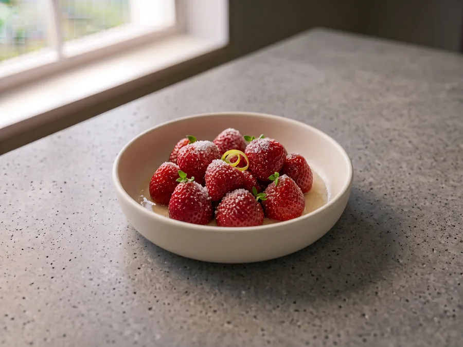 Fraises au sucre et citron