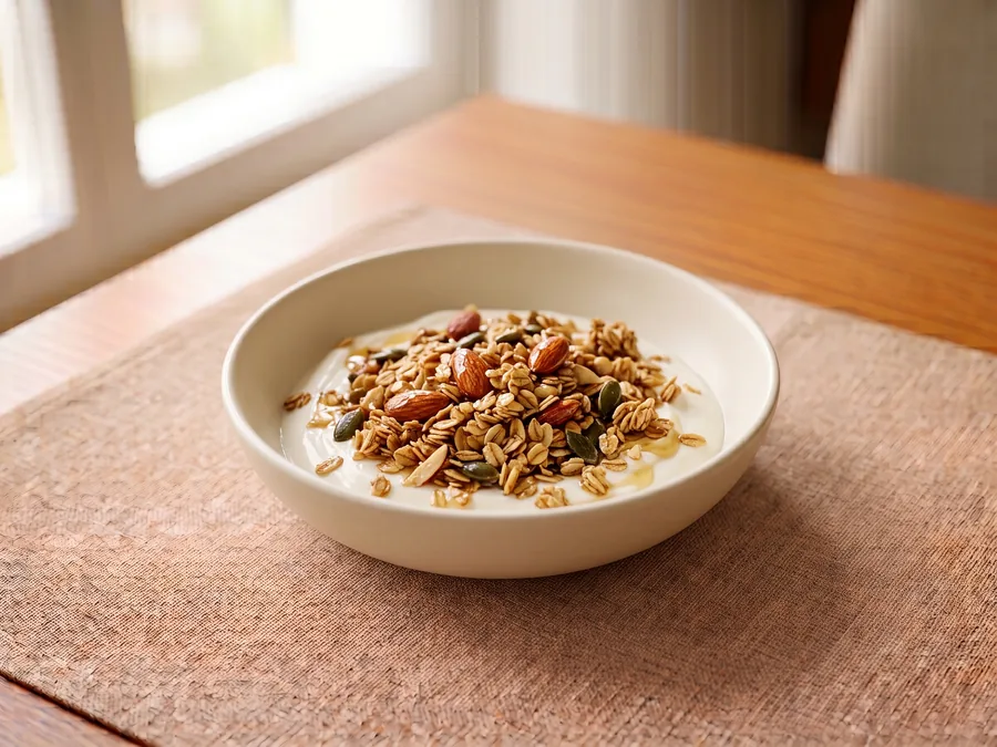 Granola maison et yaourt