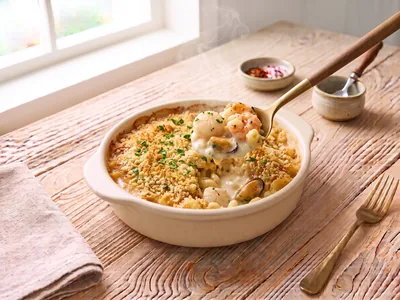 Gratin de fruits de mer de Noël