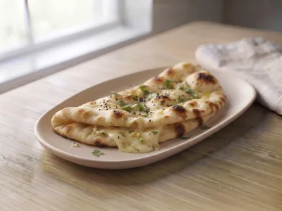 Naan garni au fromage