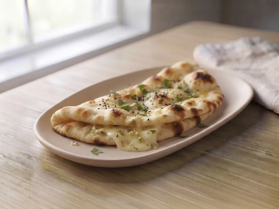 Naan garni au fromage