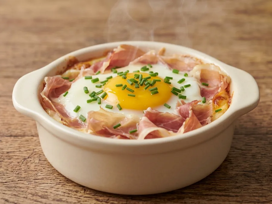 Œufs cocotte au jambon