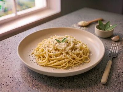 Pâtes au beurre et parmesan express
