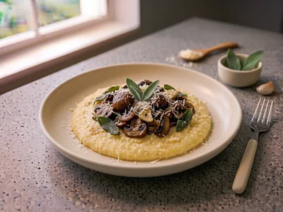 Polenta crémeuse aux champignons