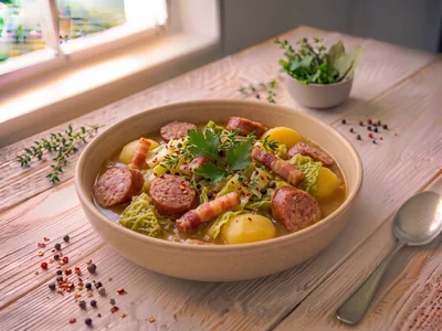 Potée de saucisses aux légumes