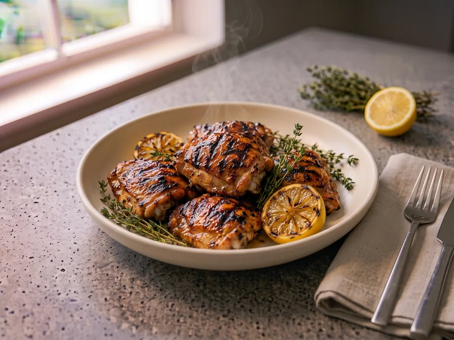 Poulet mariné grillé au barbecue
