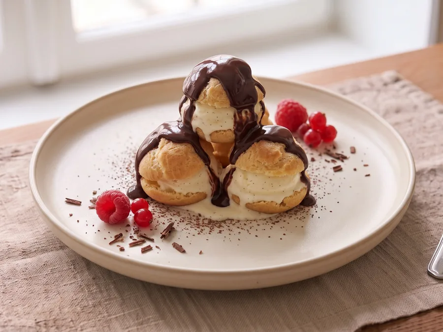 Profiteroles au chocolat