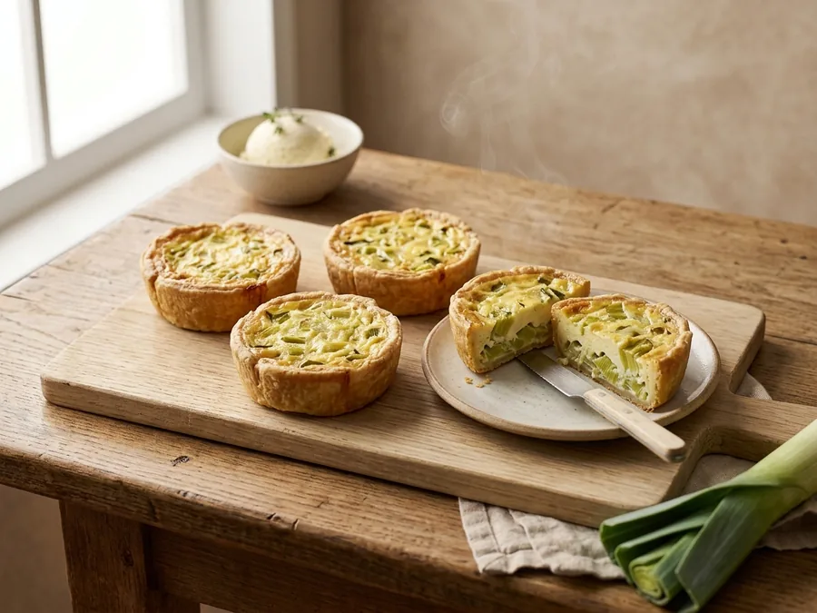 Quiches aux poireaux individuelles
