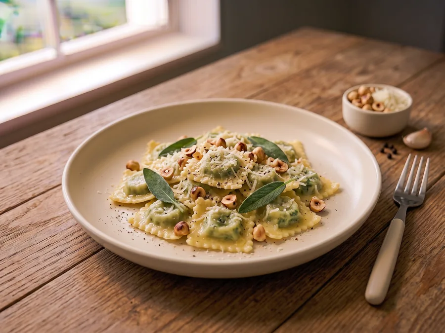 Ravioles ricotta-épinards