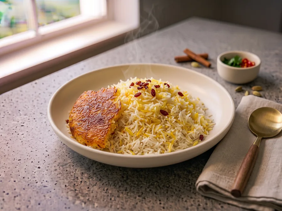 Riz persan et tahdig