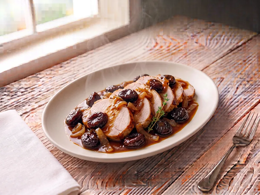Rôti de porc aux pruneaux