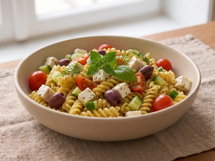 Salade de pâtes grecque