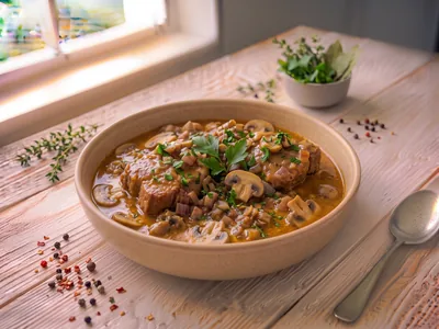 Sauté de porc aux champignons