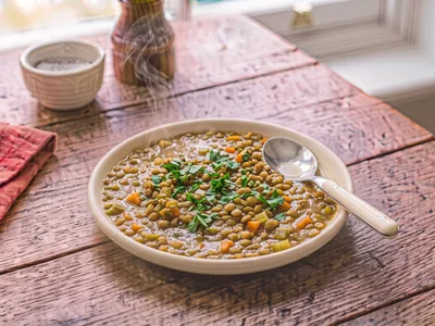 Soupe de lentilles à la française