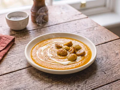 Velouté de butternut à la châtaigne