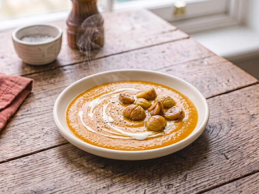 Velouté de butternut à la châtaigne