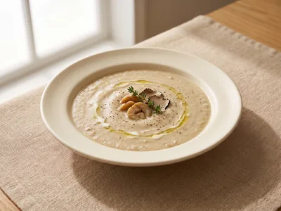 Velouté de châtaignes truffé
