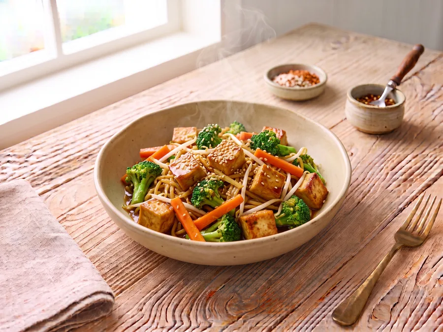 Wok de légumes au tofu